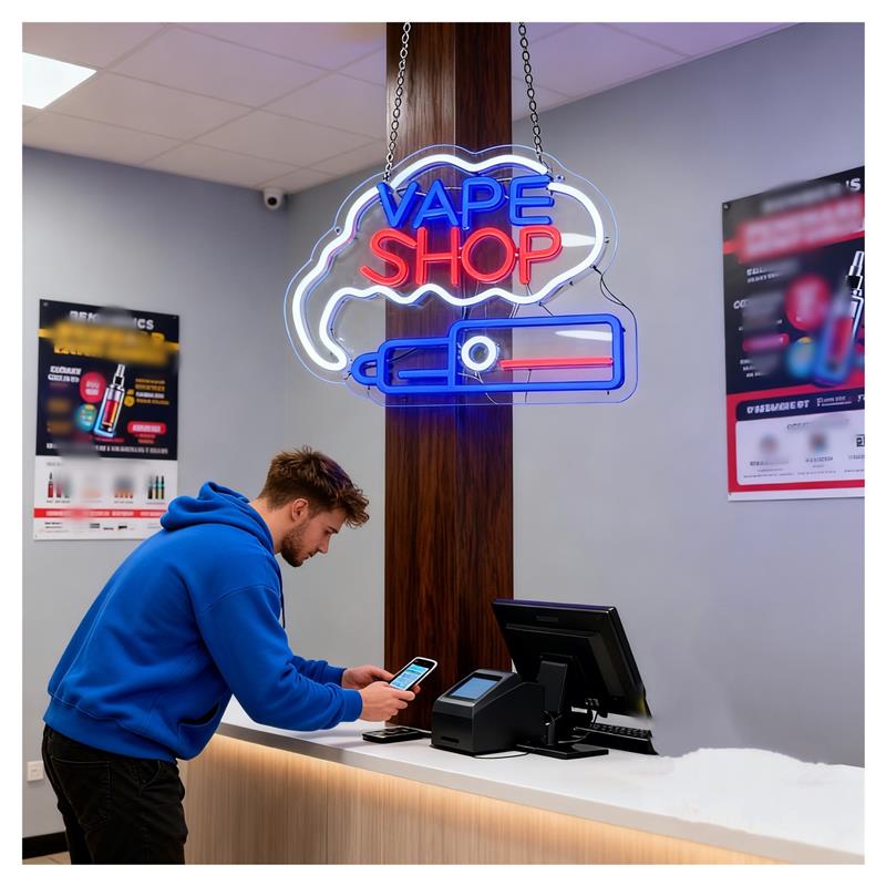 Letreiro Neon para Negócio de  - Vaping Shop avaliação e preço